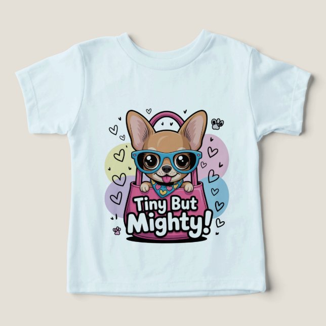 Tiny men mäktig Chihuahua Småbarn Överdelar & T-Sh T Shirt (Design Framsida)