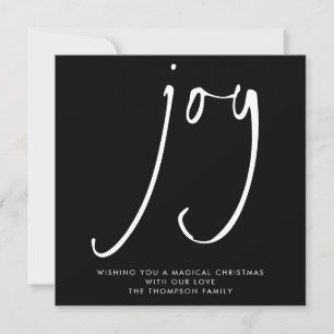 TINY MINI STORLEK Helgdag för Joy Script White Bla Anteckningskort