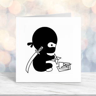 Tiny Ninja Folding Origami Star Självfärgande Stämpel