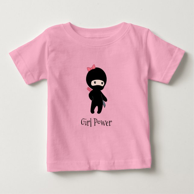 Tiny Ninja Girl Quote - Girl Power Tee (Framsida)