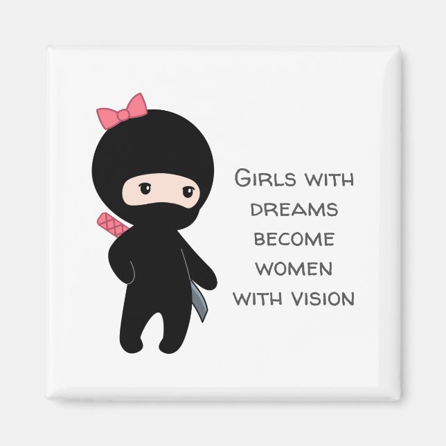Tiny Ninja Girl Quote Magnet (Framsidan)