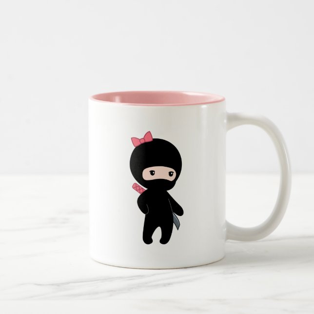 Tiny Ninja Girl Två-Tonad Mugg (Höger)