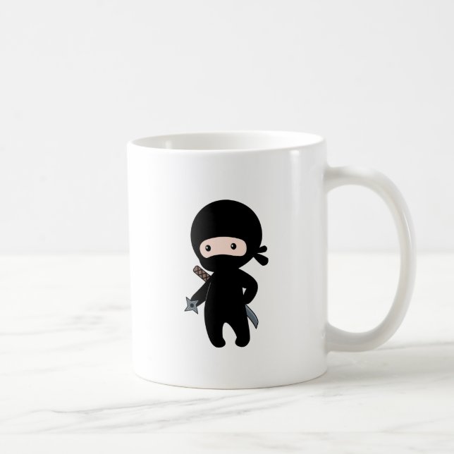 Tiny Ninja Holding Throwing Star Kaffemugg (Höger)