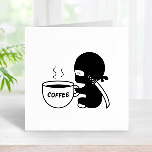 Tiny Ninja med stor kaffe Mugg Stämpel