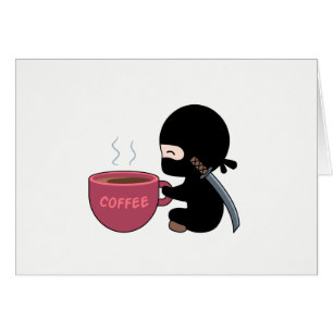 Tiny Ninja med stort kort av kaffe Mugg tomt