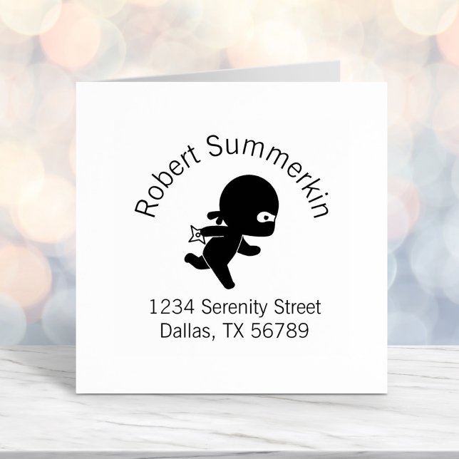 Tiny Ninja Running Arch Adress Självfärgande Stämpel (Skapare uppladdad)