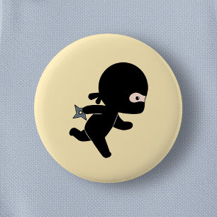 Tiny Ninja Running på Gult Knapp