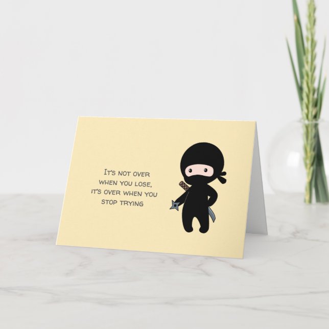 Tiny Ninja Throwing Star Quote Gult blank Kort (Framsida)