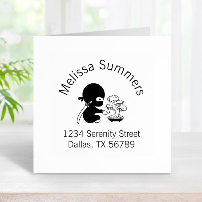 Tiny Ninja Watering Bonsai Träd Arch Adress Stämpel (Skapare uppladdad)