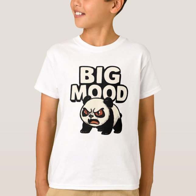 Tiny Panda, Big Mood - Funny Cute Art T Shirt (Framsida)