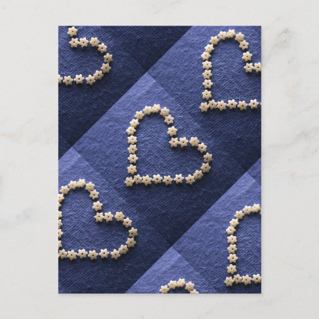 Tiny Pasta Stars Heart Shape Vykort (Framsida)