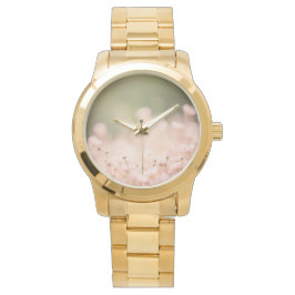 Tiny Peach Blommigt Bokeh Little Flowers Wrist Armbandsur