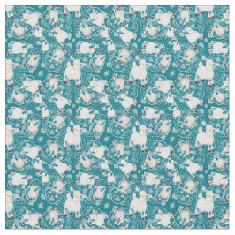 TINY PRINT for Masks Teal Cute Little White Goats Tyg