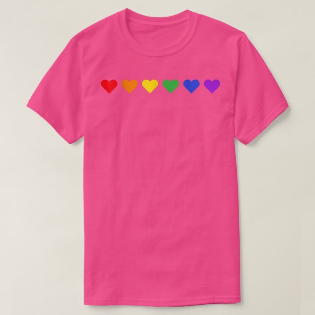 Tiny Rainbow Hearts Subtle Pride Month Flagga LGBT T Shirt (Design framsida)