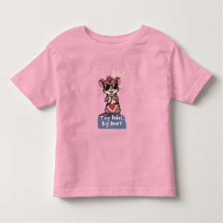 Tiny Rebel Big Heart – Cute Punk Mouse  T Shirt