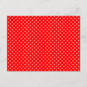 Tiny Red and White Polka dots Vykort