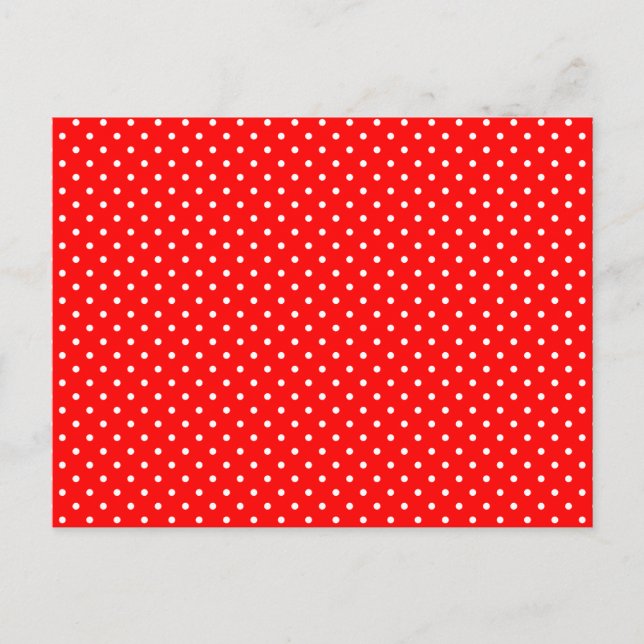 Tiny Red and White Polka dots Vykort (Framsida)