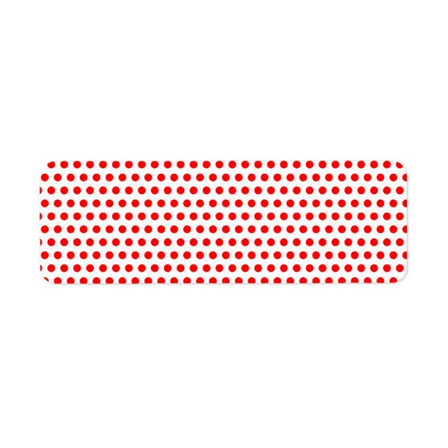 Tiny Red Polka dots Returadress Etikett (Framsidan)
