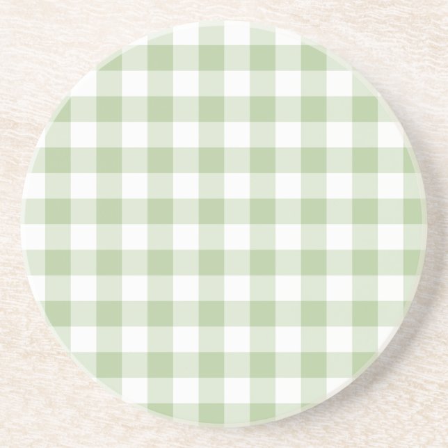 Tiny Sage and White Gingham Underlägg (Framsidan)