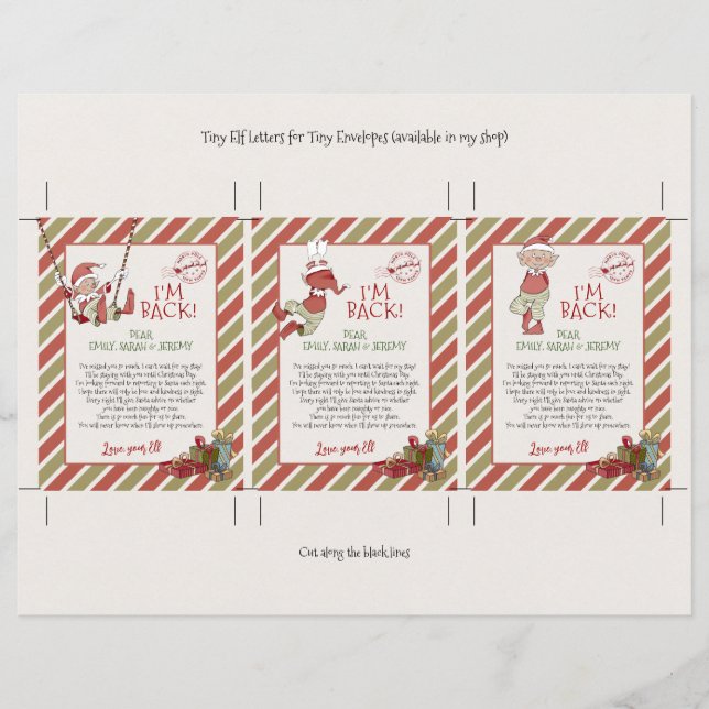 Tiny Santa and Elf Brev DIY (Framsida)