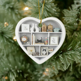 Tiny Shelves  Cat Lover shelf 2D print Cats Julgransprydnad Keramik