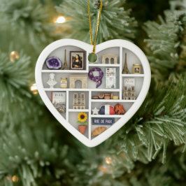 Tiny Shelves: I Love Paris France 2D print French Julgransprydnad Keramik