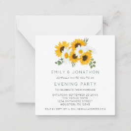 TINY SIZE| Sunflowers Wedding Evening Party Invite Anteckningskort