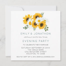 TINY SIZE| Sunflowers Wedding Evening Party Invite Anteckningskort