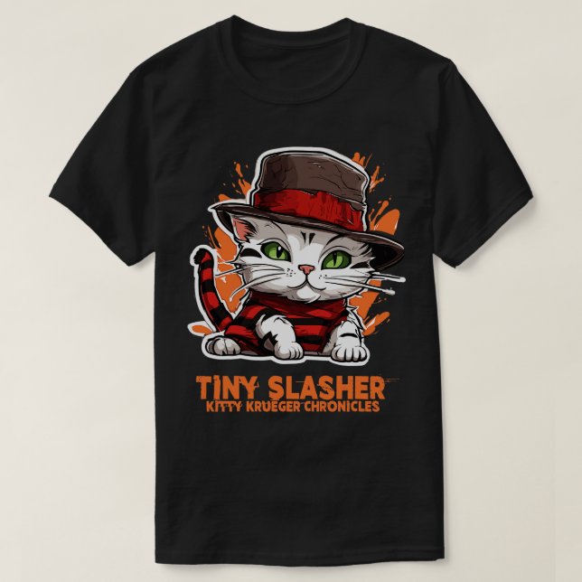 Tiny Slasher Kattunge Krueger T Shirt (Design framsida)