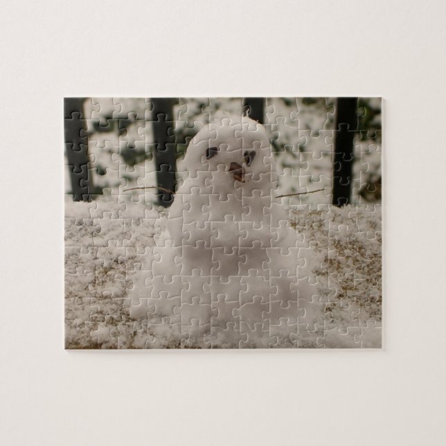 Tiny Snögubbe Puzzle Pussel (Horisontell)