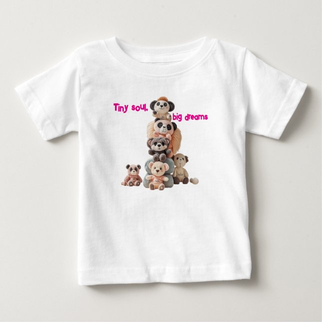 Tiny Soul, Big Dreams" Teddybjörn T-Shirt för Småb (Framsida)