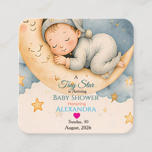 Tiny Star anländer Baby Shower Kollektion Tilläggskort (Framsida)