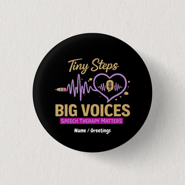 Tiny Steps Big Voices Logopedisk Terapi Är Viktig  Knapp (Framsida)