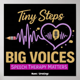 Tiny Steps Big Voices Logopedisk Terapi Är Viktig Poster