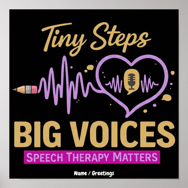 Tiny Steps Big Voices Logopedisk Terapi Är Viktig  Poster (Framsidan)