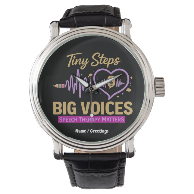 Tiny Steps Big Voices Logopedisk Terapi Är Viktigt Armbandsur (Framsida)