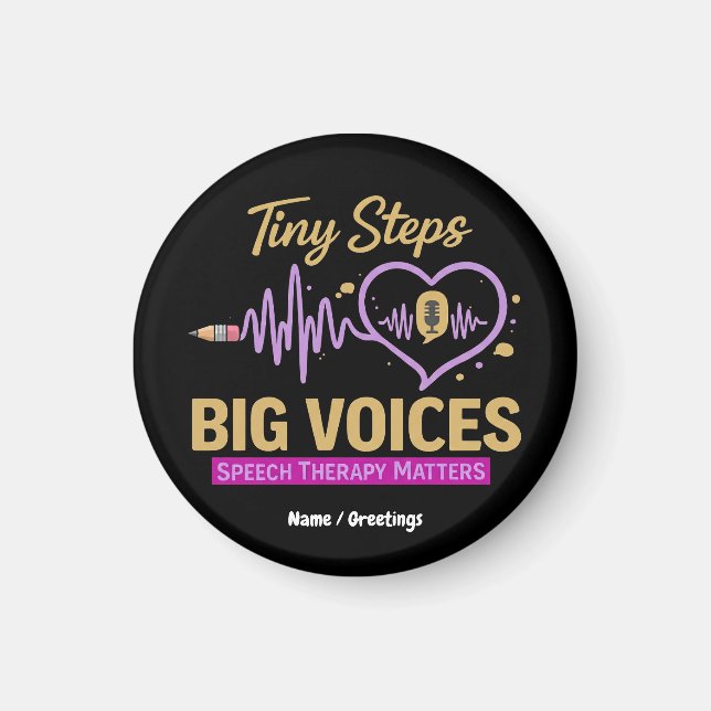 Tiny Steps Big Voices Logopedisk Terapi Är Viktigt Magnet (Framsidan)