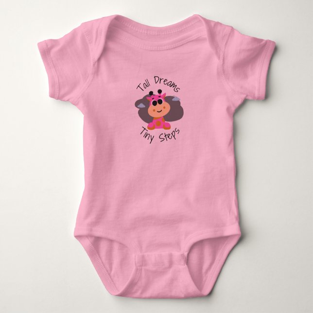 Tiny Steps Giraff Bebis Kläder Shower Gåva  T Shirt (Framsida)