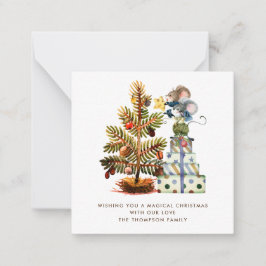 TINY STORLEK Cute Mce Julgran Helgdag Card Anteckningskort