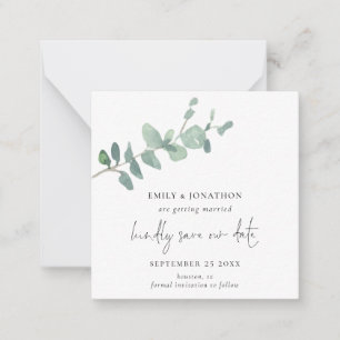 TINY STORLEK Skriptformat Grönt Eucalyptus Spara Anteckningskort