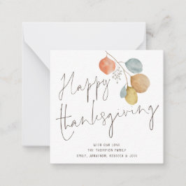 TINY STORLEKT Trendig Foliage Happy thanksgiving C Anteckningskort