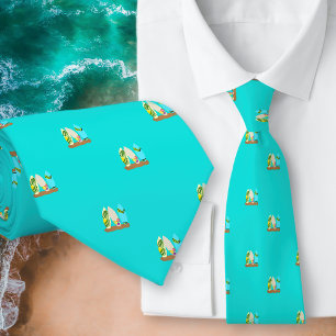 Tiny Surfboard Mönster Tur ise Neck Tie Slips