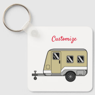 Tiny Tan Caravan Camper Thunder_Cove Nyckelring