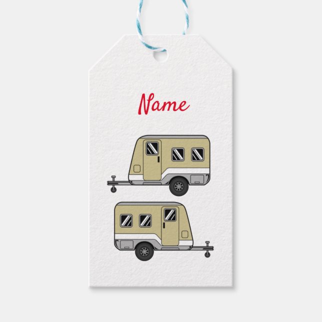 Tiny Tan Caravan Camper Thunder_Cove Presentetikett (Framsidan)