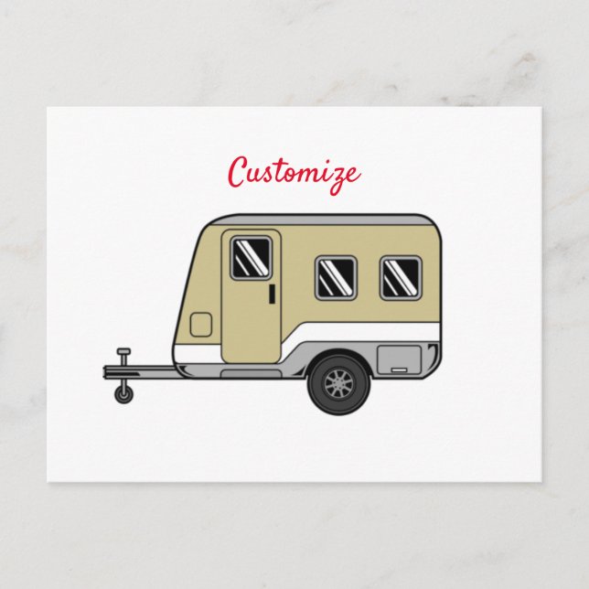 Tiny Tan Caravan Camper Thunder_Cove Vykort (Framsida)