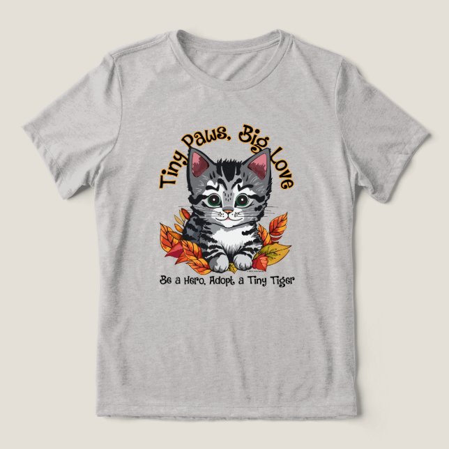 Tiny Tassar, Big Kärlek (Adopt a Kitten) T Shirt (Design Framsida)