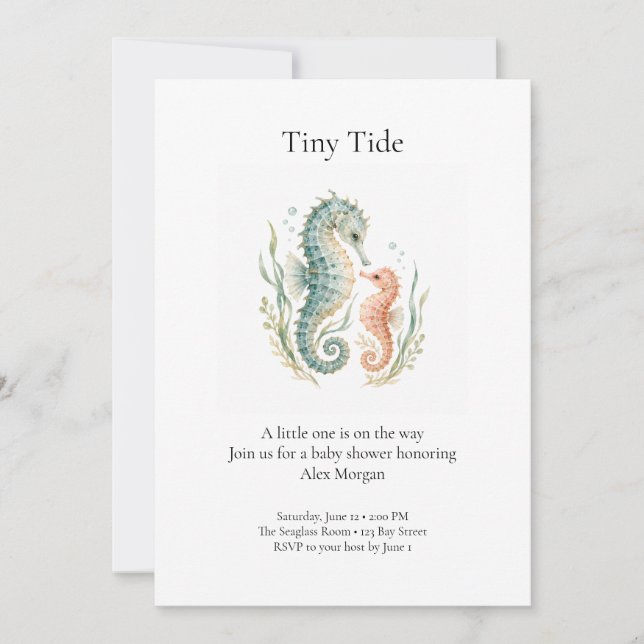 Tiny Tide Sjöstjärna Bebis Bjudan Inbjudningar (Framsida)