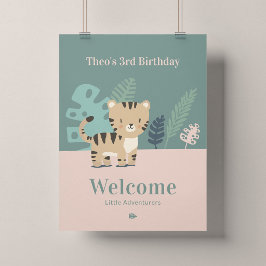 Tiny Tiger Barnkalas Välkomstskylt 18x24 Poster
