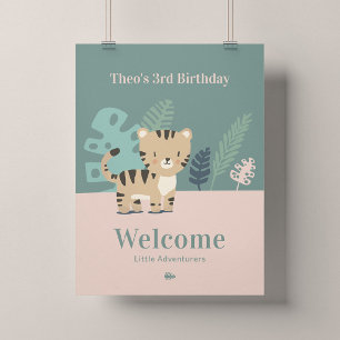 Tiny Tiger Barnkalas Välkomstskylt 18x24 Poster