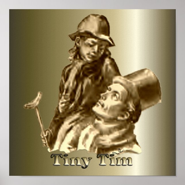 Tiny Tim jul Sång med Bob Cratchit Poster (Framsidan)